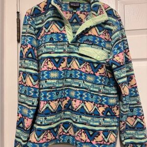 Patagonia Synchilla Retro Geometric Fleece - Blue Pink Mint